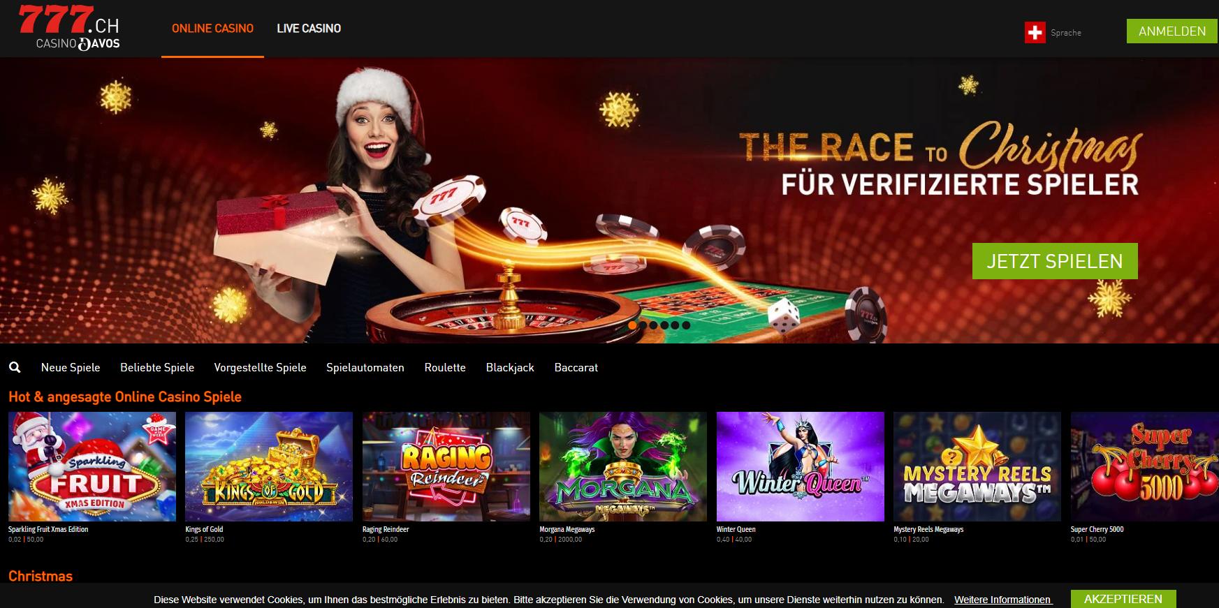 Ein Screenshot vom Casino 777